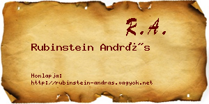 Rubinstein András névjegykártya