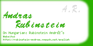 andras rubinstein business card